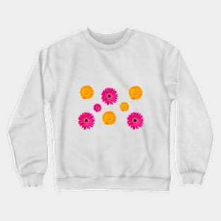 Pink and Orange Flowers Crewneck Sweatshirt